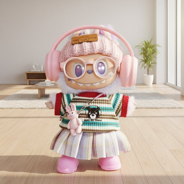 Labubu – Flittig Lise drakt for Labubu 17 cm