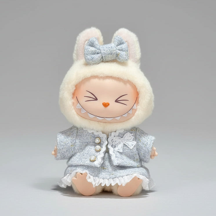 Labubu – Elegant Lyseblå Kjole-sett (17 cm) 