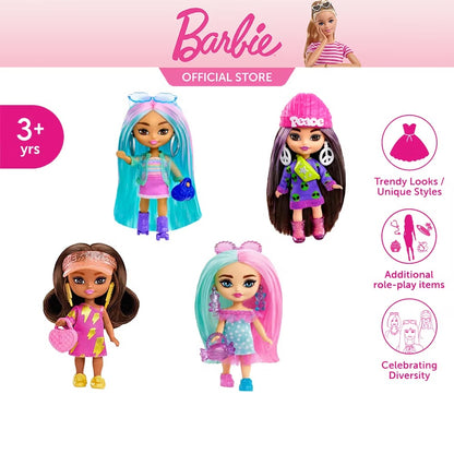 Barbie Extra Mini Minis Doll - Blue Hair Sporty Outift Doll -Mattel