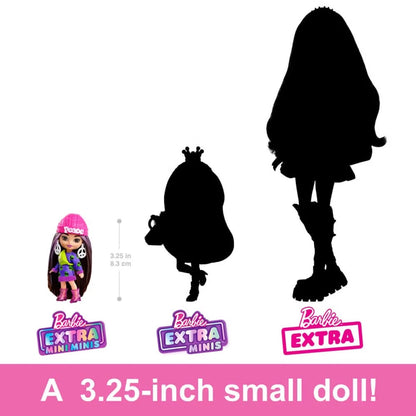 Barbie Extra Mini Minis Doll - Blue Hair Sporty Outift Doll -Mattel