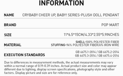 POP MART Original – Crybaby Cheer Up, Baby! Keyring 🌈